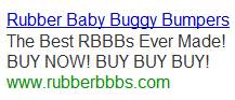 Rubber Baby Buggy Bumpers! -  BUY NOW! BUY BUY BUY!